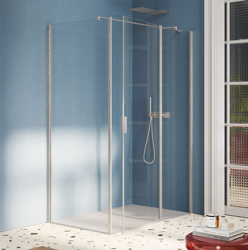 Swing shower screen - POLARIS Super - SAMO - angled / corner / tempered glass