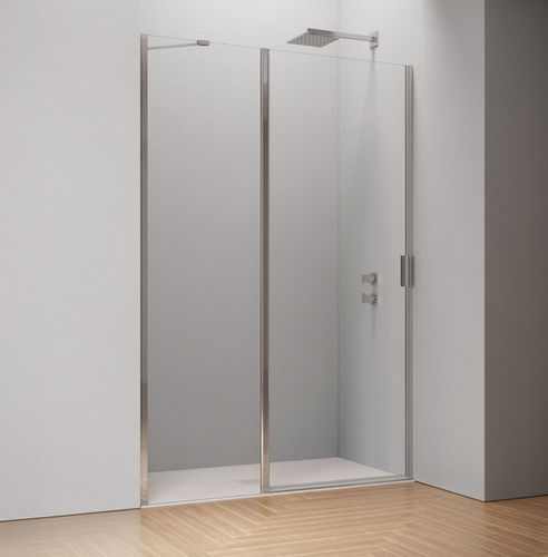 Swing shower screen - POLARIS Super - SAMO - rectangular / for alcoves / tempered glass