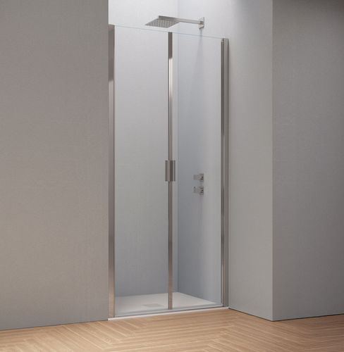 Swing shower screen - POLARIS Super - SAMO - rectangular / for alcoves / tempered glass