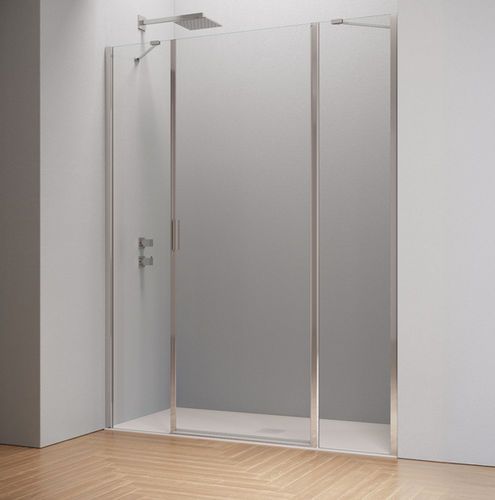 Swing shower screen - POLARIS Super - SAMO - rectangular / for alcoves / tempered glass