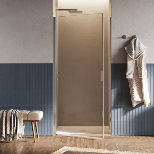 Swing shower screen - HINGED DOOR B2800 - SAMO - rectangular / for alcoves / tempered glass