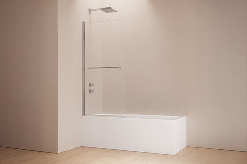 Two-way bath screen - B867 series - SAMO - reversible / tempered glass / 1 panel