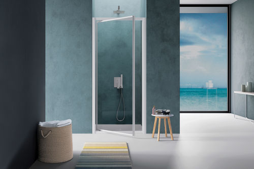 Swing shower screen - AMERICA - SAMO - pivoting / tempered glass / silk-screened glass