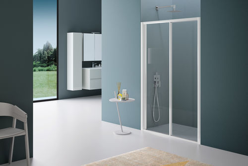 Sliding shower screen - AMERICA - SAMO - fixed / tempered glass