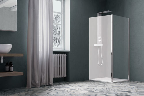 Fixed shower screen - AMERICA QUATTRO SP - SAMO - corner / tempered glass / satin-finish glass