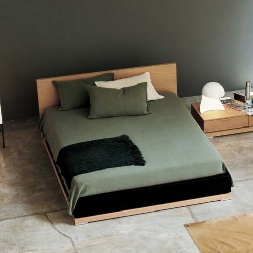 Double bed - NIKKA - Tisettanta - contemporary / with headboard / with in-base storage