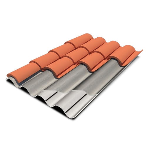 Pitched roofing sheet - TEGOLIT 235 - EDILFIBRO - fiber cement / PVA / roof tile look