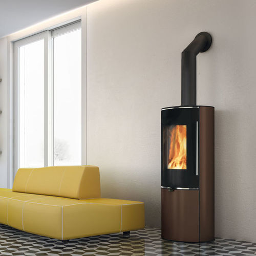 Wood heating stove - TALLY UP EVO - EDILKAMIN - 5 kW...10 kW / free-standing / contemporary