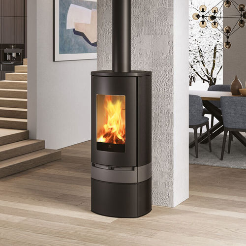 Wood heating stove - CODE EVO - EDILKAMIN - 5 kW...10 kW / free-standing / contemporary