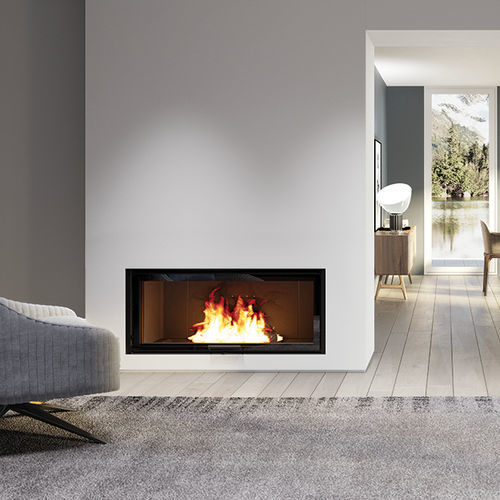 Closed wood hearth - WINDO 100 - EDILKAMIN - 1-sided / metal / glass