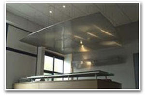 Wooden suspended ceiling - ANDRITZ EUROSLOT Architecture - panel / wire / with hidden framework