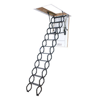 Attic ladder - LST - FAKRO - accordion protection / metal / home