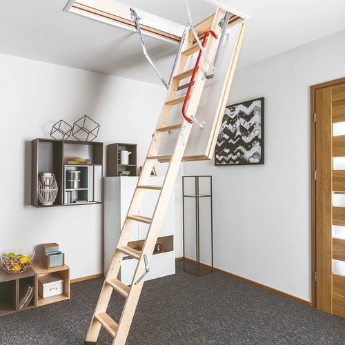 Attic retractable ladder - LTK ENERGY - FAKRO - folding / wood / for domestic use