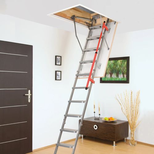 Roof hatch retractable ladder - LML LUX - FAKRO - folding / telescopic / steel
