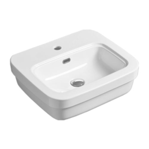 Wall-mounted washbasin - EVO 15 - SIMAS ACQUA SPACE - ceramic / rectangular / 1-hole