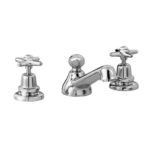 Double-handle washbasin mixer tap - 3224P - RUBINETTERIE STELLA - countertop / chrome-plated brass / bathroom