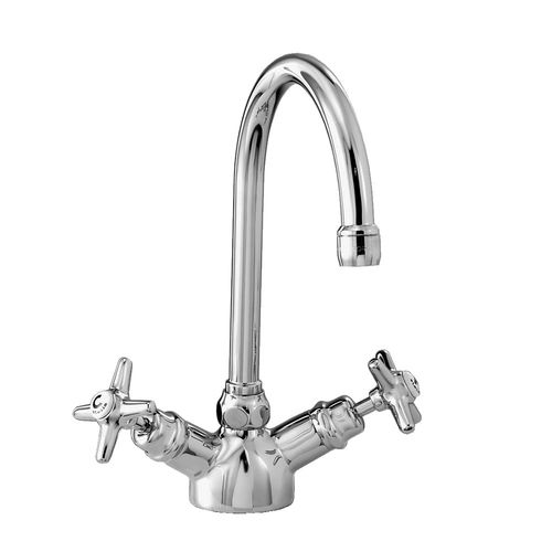 Countertop double-handle mixer tap - 3230 - RUBINETTERIE STELLA - chrome-plated brass / kitchen / 1-hole