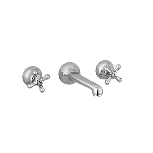 Double-handle washbasin mixer tap - 3229 - RUBINETTERIE STELLA - wall-mounted / chromed metal / bronze