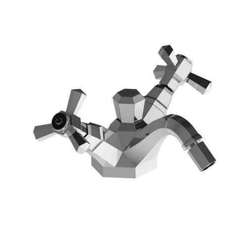 Double-handle bidet mixer tap - 3604 - RUBINETTERIE STELLA - countertop / chromed metal / bronze