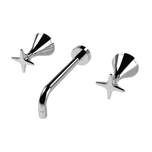 Double-handle washbasin mixer tap - 130 3863 - RUBINETTERIE STELLA - built-in / chromed metal / bronze