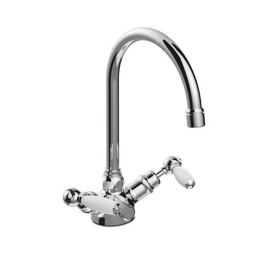 Double-handle washbasin mixer tap - 3217P - RUBINETTERIE STELLA - countertop / chromed metal / bathroom
