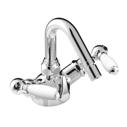 Double-handle bidet mixer tap - 3604BIS - RUBINETTERIE STELLA - countertop / chromed metal / bathroom