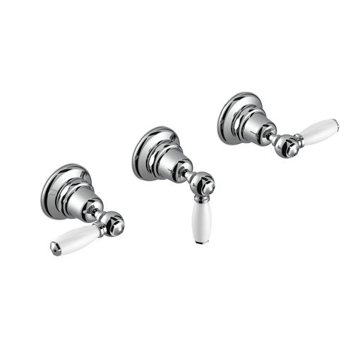 Double-handle shower mixer tap - 3254 - RUBINETTERIE STELLA - for bathtub / built-in / chromed metal