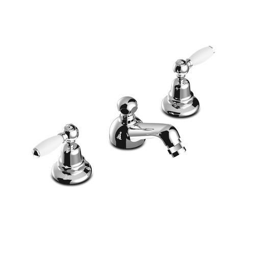 Double-handle bidet mixer tap - 3601 - RUBINETTERIE STELLA - countertop / chromed metal / bathroom