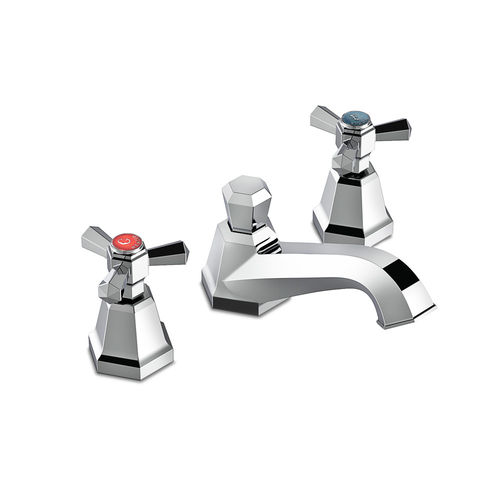 Double-handle washbasin mixer tap - 3224P - RUBINETTERIE STELLA - countertop / chromed metal / bronze