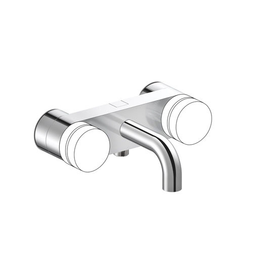 Double-handle shower mixer tap - 3267 - RUBINETTERIE STELLA - for bathtub / wall-mounted / metal