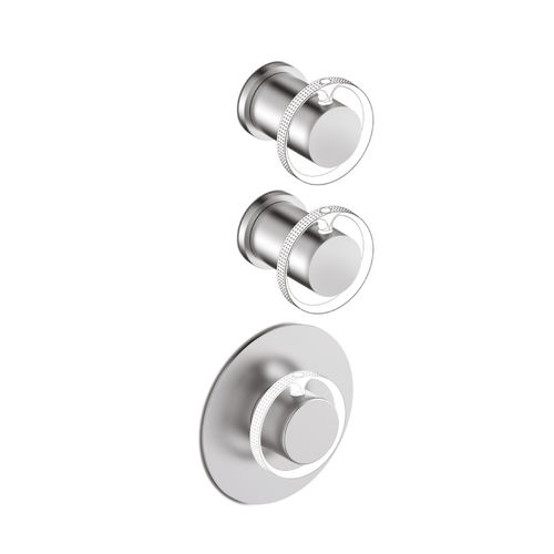 Double-handle shower mixer tap - IS3298-PV - RUBINETTERIE STELLA - wall-mounted / thermostatic / metal