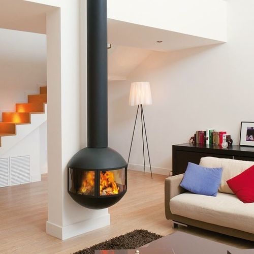 Wood-burning fireplace - EDOFOCUS 631 - Focus Creation - wall-mounted / free-standing / wall