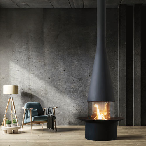 Gas fireplace - FILIOFOCUS - Focus Creation - free-standing / island / central