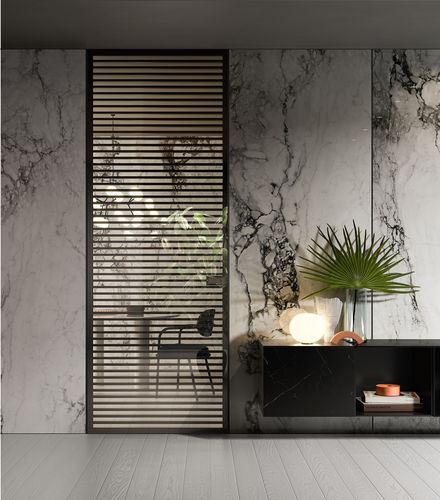 Interior door - BISYSTEM - GAROFOLI - wooden / glass / swing
