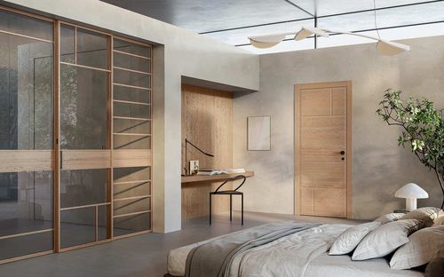 Interior door - Viripa 4V2F + Nomo 6Q2F - GAROFOLI - wooden / glass / swing