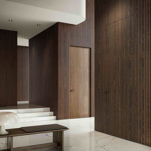 Interior door - Strips Wood - GAROFOLI - wooden / swing / contemporary