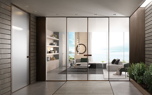 Interior door - G-LIKE - GAROFOLI - wooden / aluminium / anodized aluminum