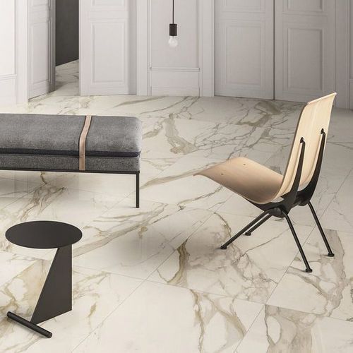 Porcelain stoneware tile - MARBLE LAB : CALACATTA ELITE - Fiandre - polished / indoor / for floor