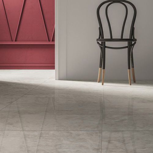 Porcelain stoneware tile - MARBLE LAB : QUARZO GREIGE - Fiandre - polished / indoor / for floor