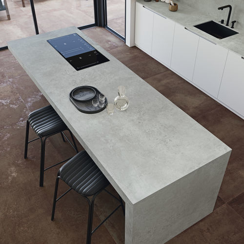 Porcelain stoneware countertop - COVERLAM TOP MOMA - GRESPANIA CERAMICA - kitchen / sand / gray