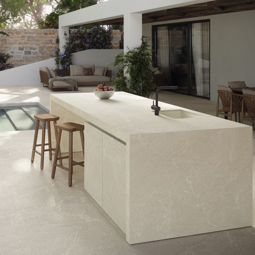 Porcelain stoneware kitchen worktop - COVERLAM TOP - ZARCI - GRESPANIA CERAMICA - commercial / indoor / outdoor