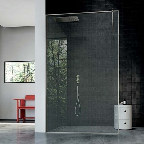 Fixed shower screen - SK-IN : PKT - VISMARAVETRO - corner / corner / tempered glass