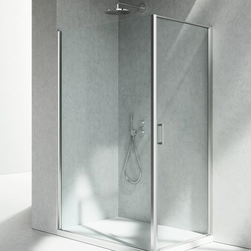 Glass shower enclosure - LINEA : LN+LG - VISMARAVETRO - with pivot door / corner / home