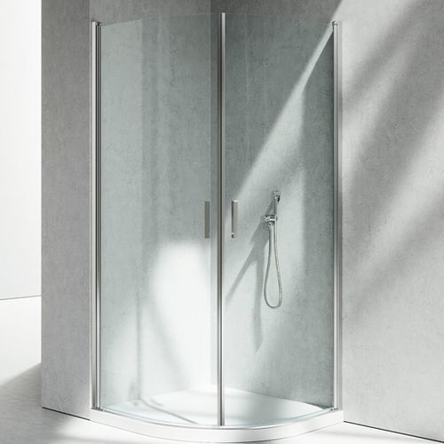 Glass shower enclosure - LINEA : LT 90  - VISMARAVETRO - with pivot door / corner / home
