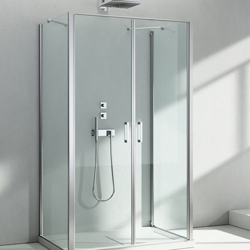 Glass shower enclosure - LINEA : LG+LB+LG - VISMARAVETRO - with pivot door / rectangular / home