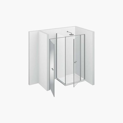 Multi-function shower cubicle - TWIN : W41 - VISMARAVETRO - tempered glass / lacquered glass / with hinged door