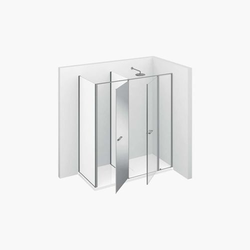 Glass shower cubicle - TWIN : T22  - VISMARAVETRO - with pivot door / corner / clear glass