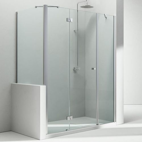 Glass shower cubicle - SINTESI : SM+SP  - VISMARAVETRO - with pivot door / rectangular / clear glass