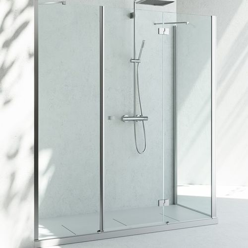 Glass shower cubicle - SINTESI : SM+SG  - VISMARAVETRO - with pivot door / corner / clear glass