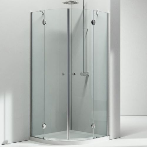 Glass shower cubicle - SINTESI : SH  - VISMARAVETRO - with pivot door / curved / clear glass